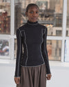 BASERANGE Turtleneck T-shirt Sweater TTOMT Collection Organic Cotton Portugal BAS-TTOMT-CR-AU25-MURANO NAVY (UNDYED) (TTOMT-RI-000)